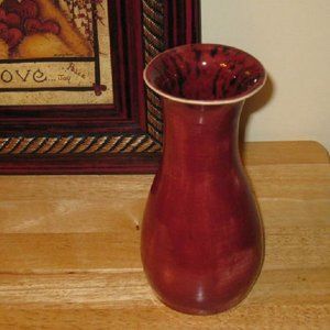 Vase Hand Crafted Burgundy Home Decor New
